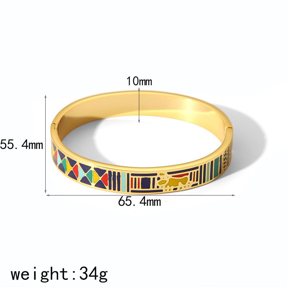 Новый окрашенный браслет из титановой стали с эмалью, персонализированный ретро-браслет с пряжкой высокого класса из нержавеющей стали, браслет