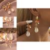 Modern Shell Mushroom Earrings For Women Gold-plated Natural Stone Jewelry