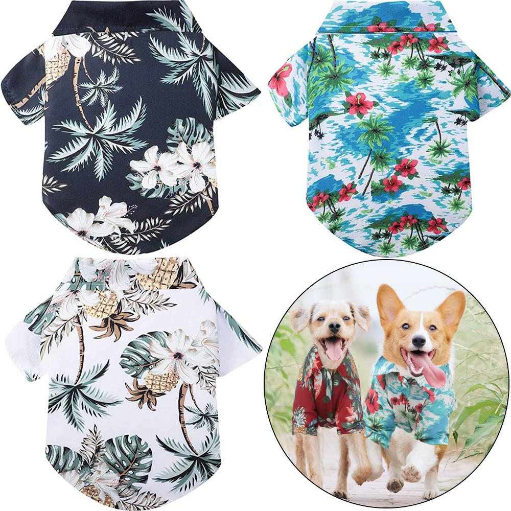 Print Hawaiian Pet Clothes Pet Summer Shirt Dog T-Shirts Pet Dog Clothes Pet Shirts Pet Dog Shirts