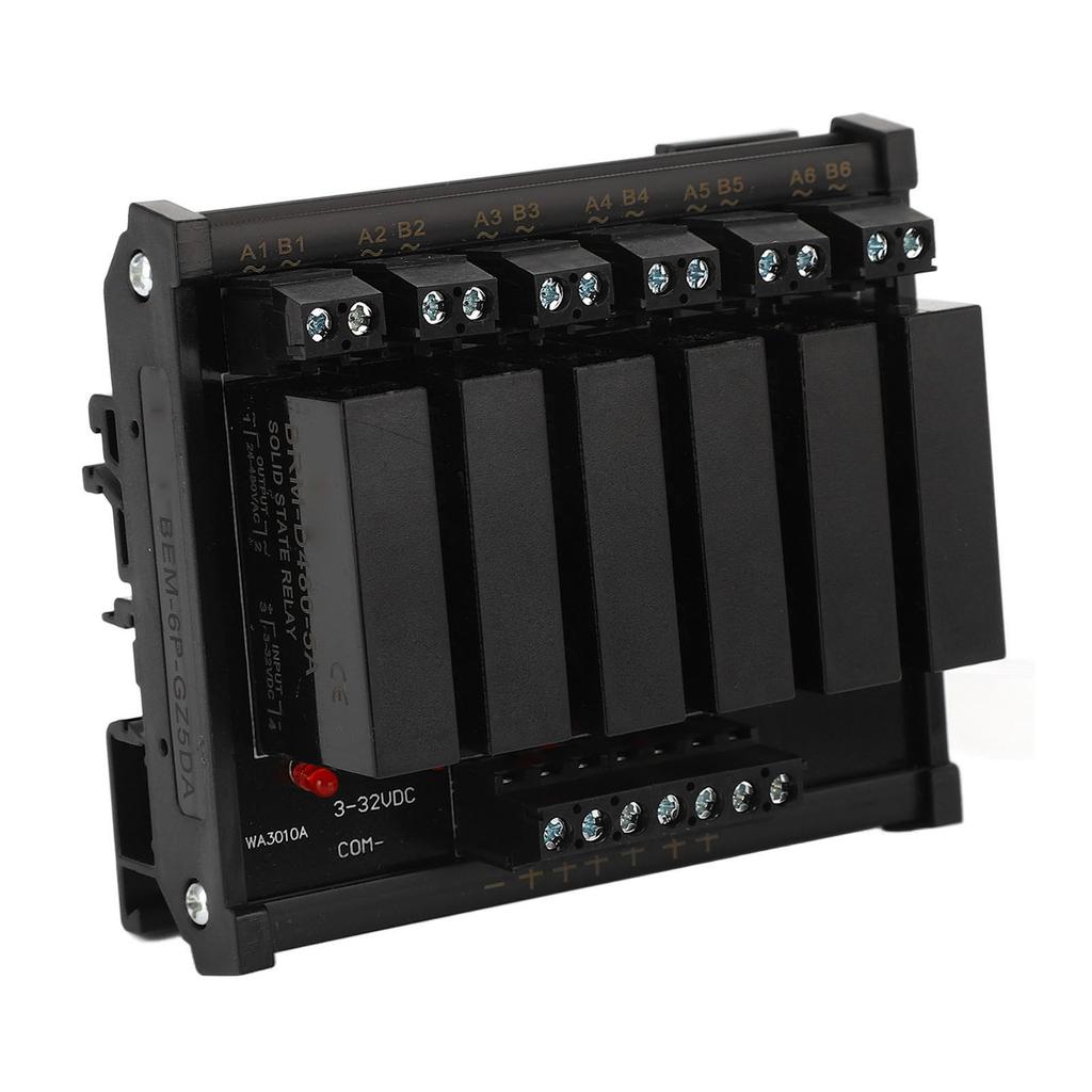 6 Channel DC to AC Solid State Relay 3‑32VDC Input 5‑8A 24‑480VAC Load Solid State Relay SSR Module
