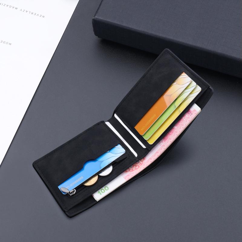 Мужской короткий кожаный кошелек - В наличии