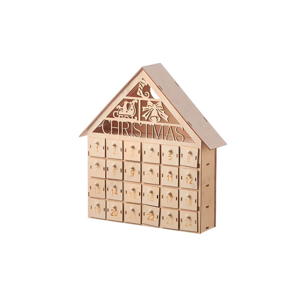 Деревянный светящийся рождественский адвент-календарь, светодиодная подсветка, 24-дневный календарь с обратным отсчетом, украшения c
