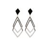 Модные черные геометрические серьги в форме ромба для женщин и девушек, подарочные украшения оптом