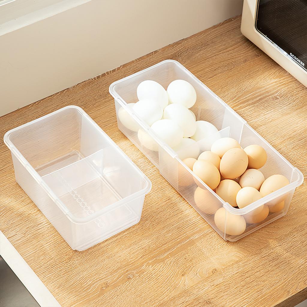 Expandable Refrigerator Plastic Storage Box With Partition Fruit Vegetable Storage Container Egg Box Kitchen Organizer