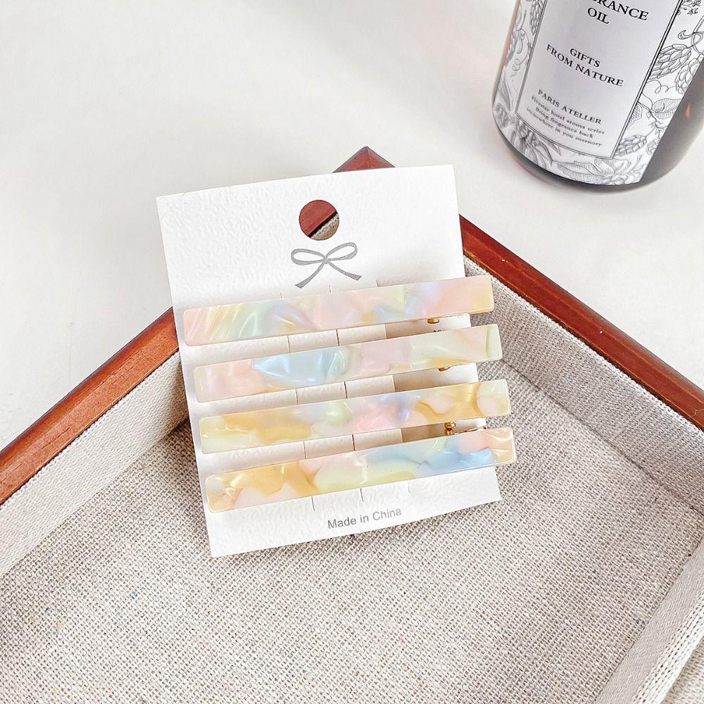 Фигурные заколки из уксусной кислоты, украшение для волос, минималистская заколка для волос, ретро-заколка для волос из ацетата для девочек