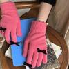 1 пара корейских модных перчаток с бантом, новые милые женские перчатки с бантом, осенне-зимние утолщенные меховые перчатки, зимние аксессуары