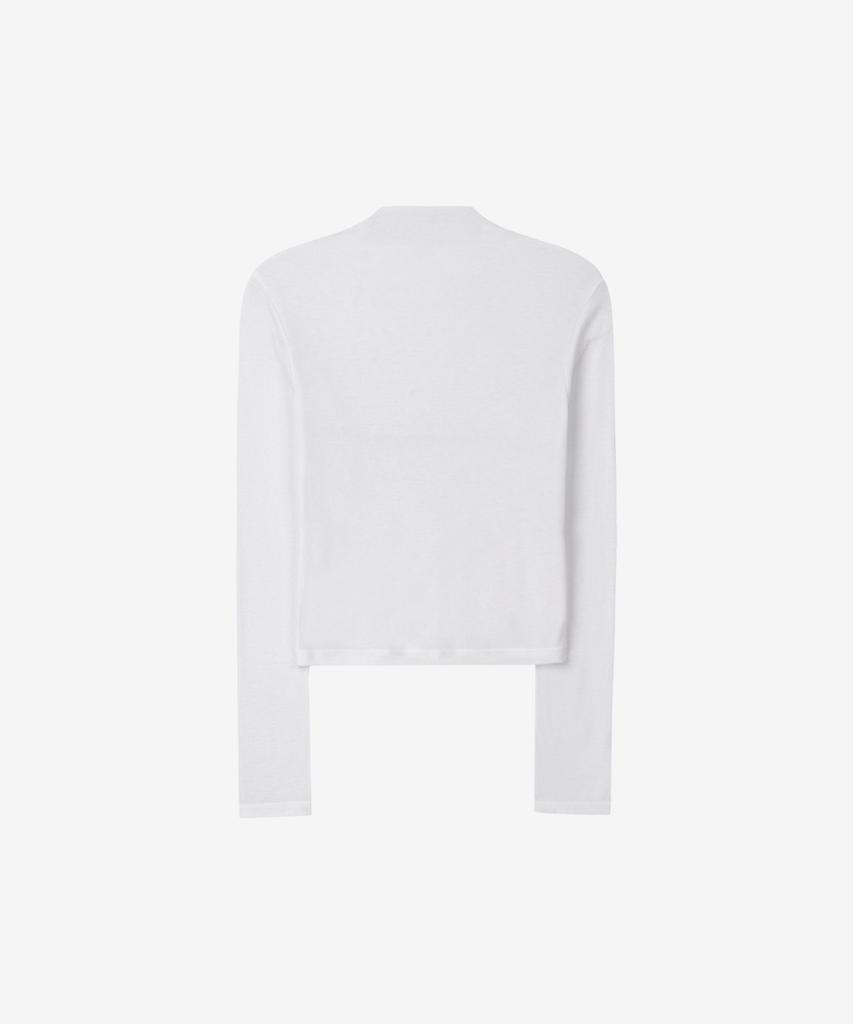 BASIKA Half-Neck See-Through T-Shirt (White)