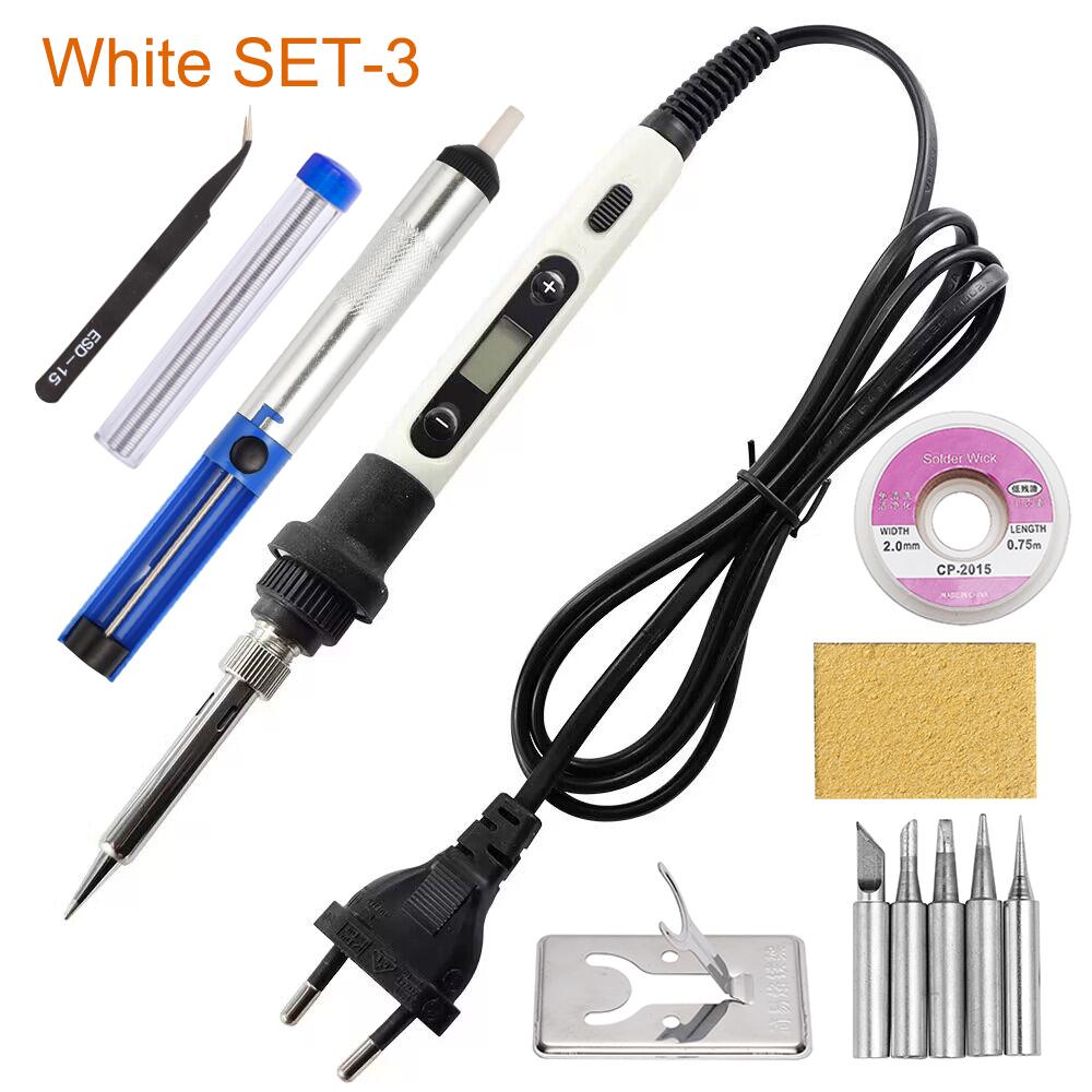 80 Вт Электрический паяльник с регулируемой температурой, цифровой ЖК-дисплей, переключатель, 110 В, 220 В, сварочные паяльные ремонтные инструменты, штекер США/ЕС