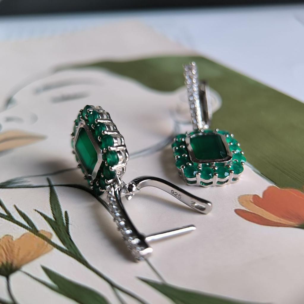 Серебряные серьги с натуральным агатом 7.73ct (2181811)