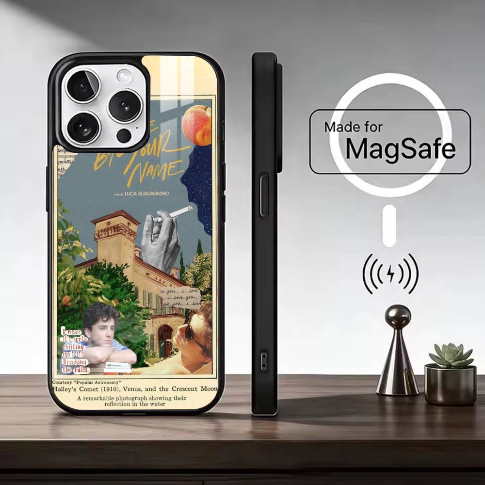 Чехол для телефона C-Call Me by Your N-Name для iPhone17,16,15,14,13,12,11 Plus,Pro Магнитный Для Magsafe Беспроводной Зарядки