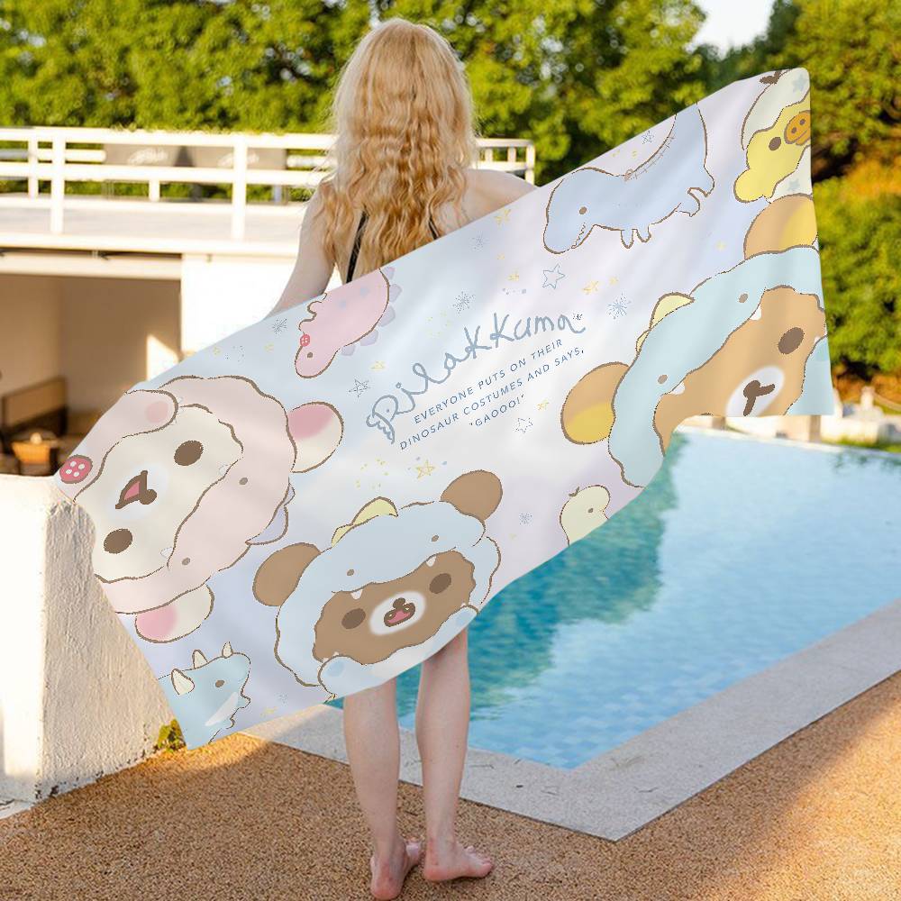 Популярное Милое Медвежонок R-rilakkuma Полотенце для Ванны Микрофибра Мягкое Впитывающее Воздухопроницаемое Для Девочки Детей Декоративное Мультяшное Полотенце