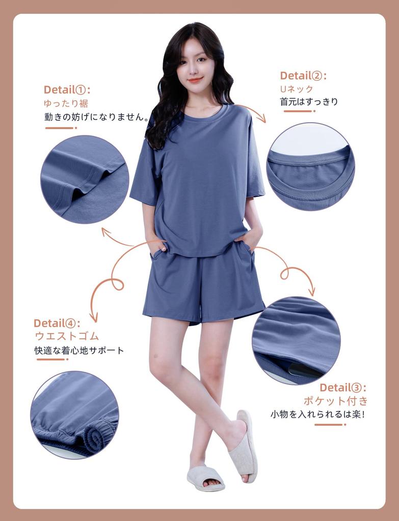 5A Summer Steel [Beatgos] Пижама, Домашняя одежда, Домашняя одежда, Женская, Антибактериальная, Модал, Комплект, Милая, Весна, (RC3001, Серый, XL-XXL)