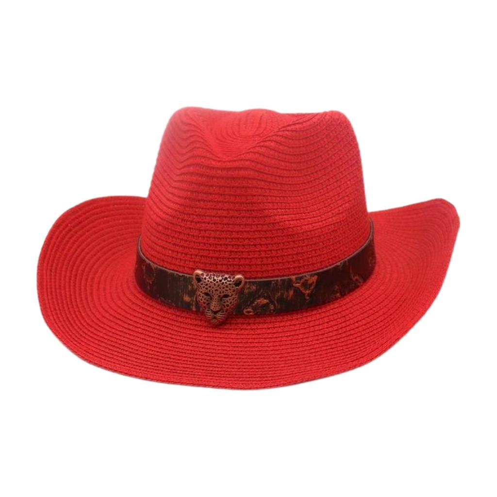 Премиум Этнический Стиль Плетеная Соломенная Шляпа Женская Пляжная Пляж Путешествия Соломенная Шляпа Западная Ковбойская Шляпа