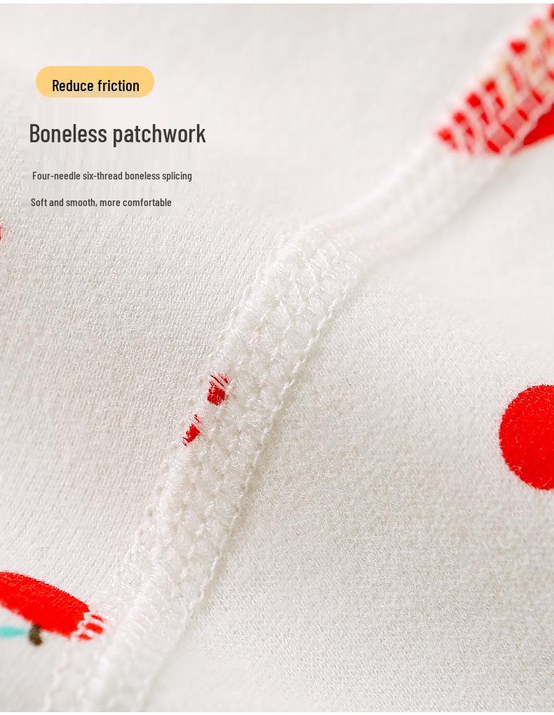 Детский хлопковый комплект нижнего белья без косточек на весну и осень: Базовый слой с высокой талией для мальчиков и девочек