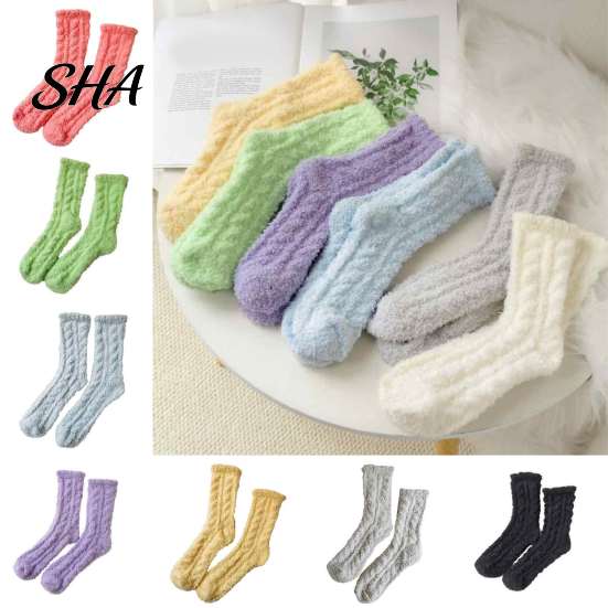 Thermal Coral Fleece Socks Thickened Plush for Women, Sleep Socks, Warm Non Slip House Winter Soft Floor Autumn Cold Weather Women