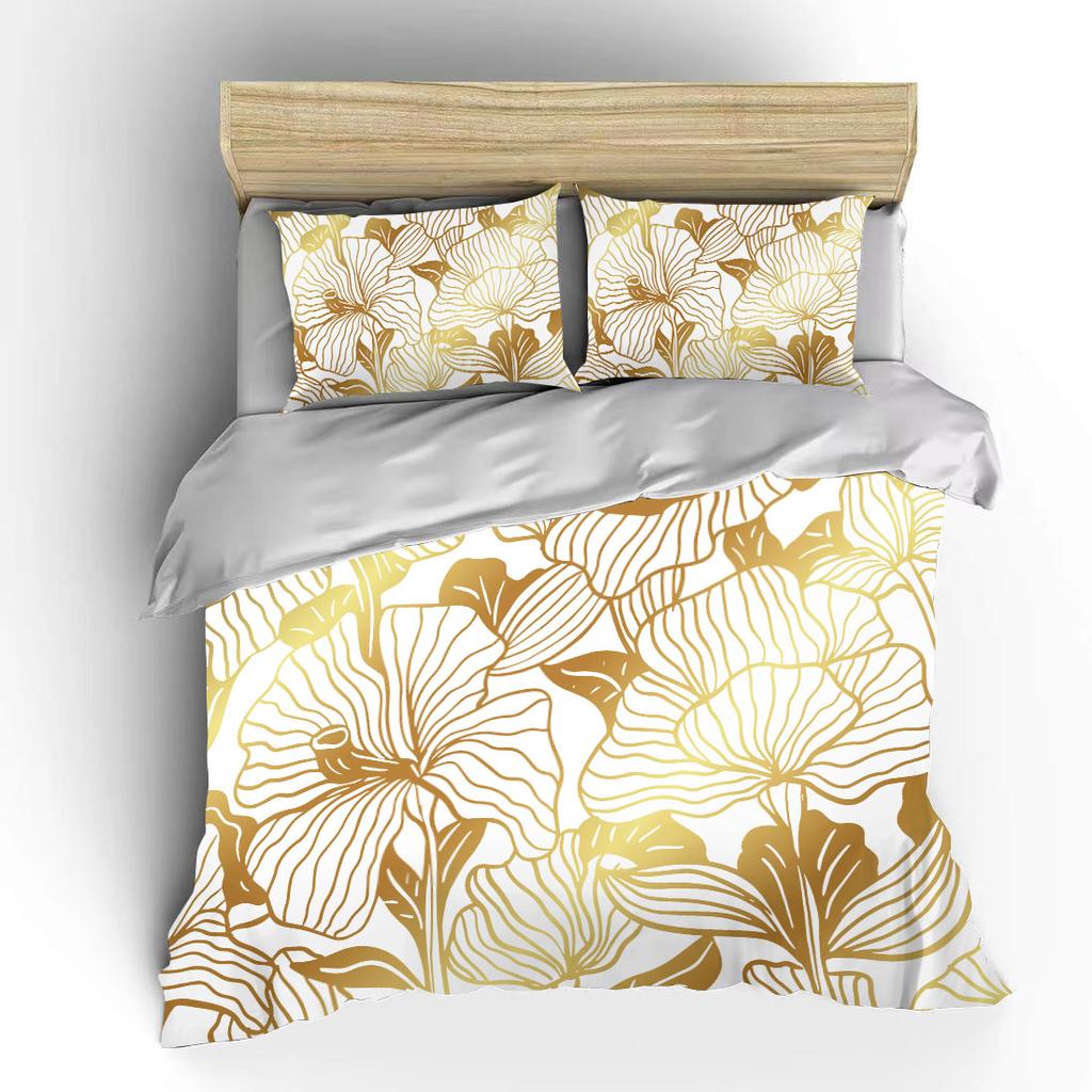 Ботанический цветок двуспальная кровать пододеяльник кровать европейские комплекты постельного белья домашний текстиль роскошные наволочки постельное белье для спальни