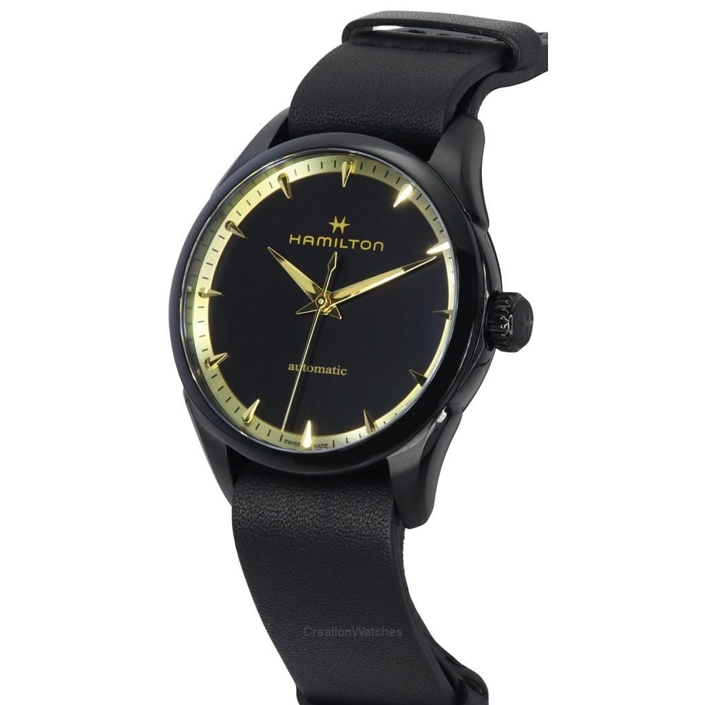 Hamilton Jazzmaster Leather Strap Black Dial Automatic H32255730 Часы унисекс