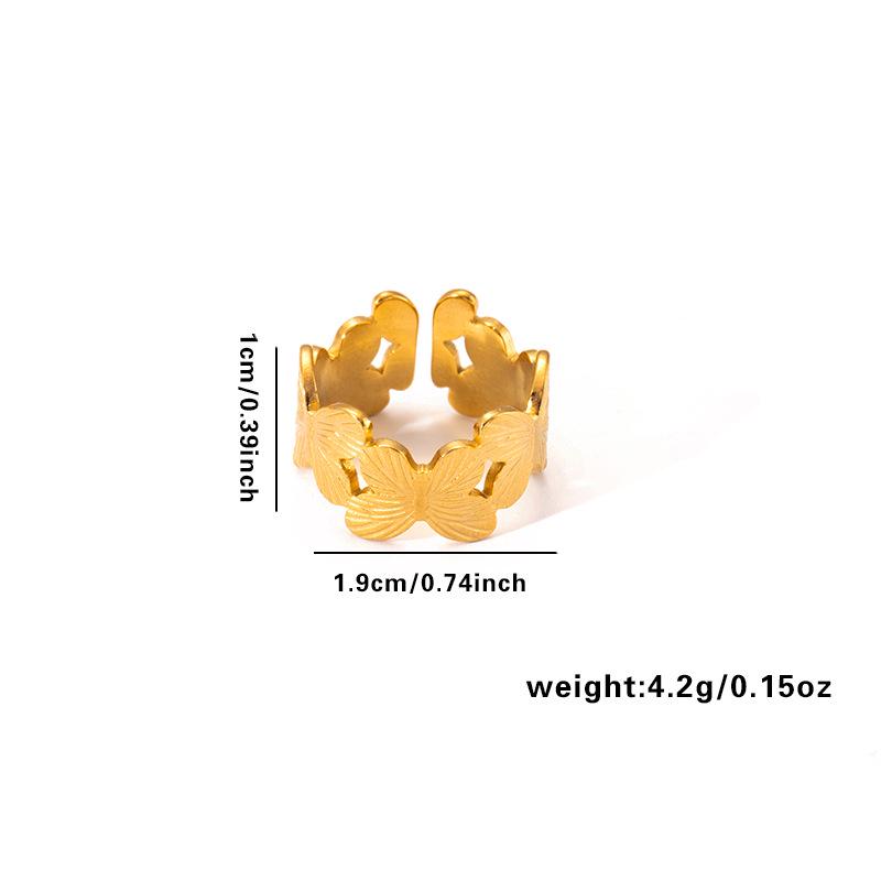 European & American Trendy Titanium Steel Geometric Open Ring - Hip-Hop Style Snake Design