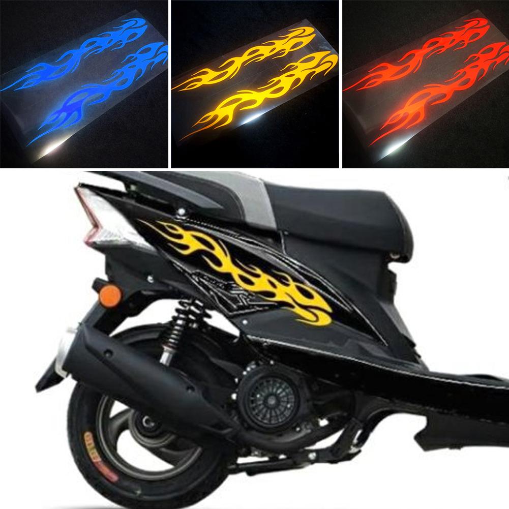 2Pcs Reflective Car Motorcycle Sticker Flames Decal Sticker Decoration Decals Vinyl Waterproof