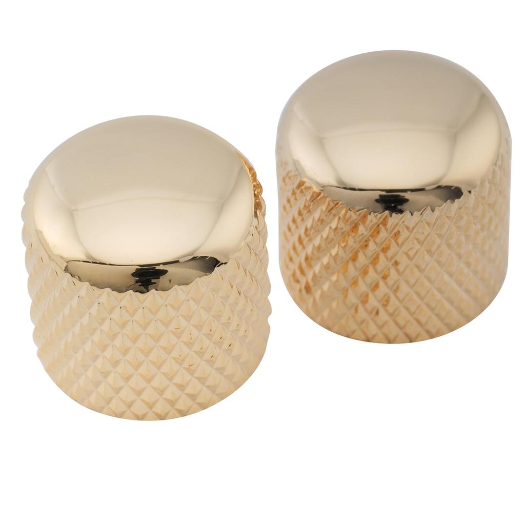 Musiclily Pro Steel Dome Knobs, 18mm Inch Standard, for USA Electric Guitars/Basses, Gold (Set of 2)