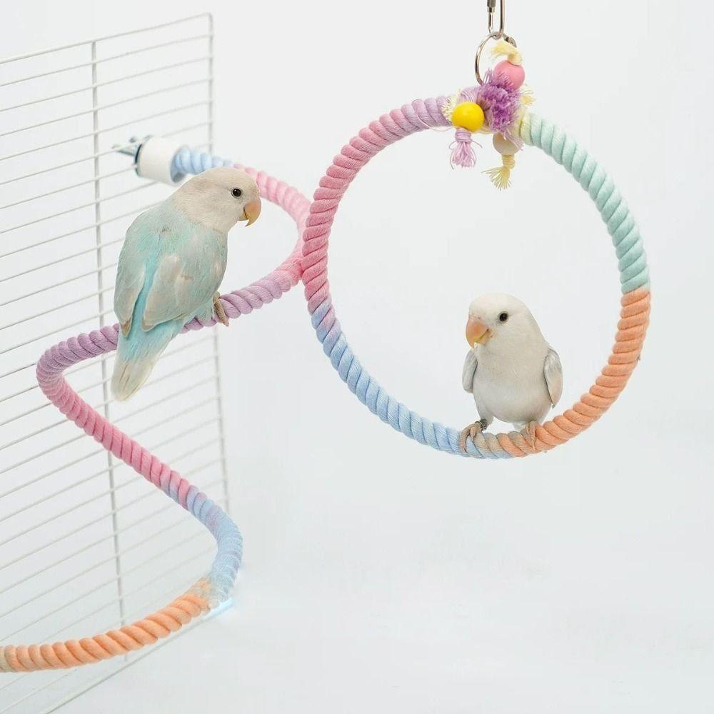 Paw Grinding Parrot Hanging Clip Colored Parrot Standing Stick Parrot Birds Cage Toy  Training Toys