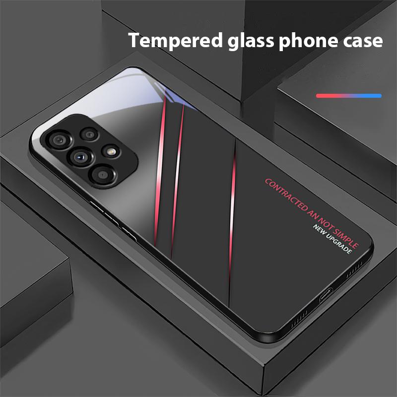 Градиентный Красный Трещина Для Samsung Galaxy S 8 9 10 20 Plus 21 FE 22 23 24 Ultra S7 Edge Черный Чехол для телефона из закаленного стекла Твердый чехол