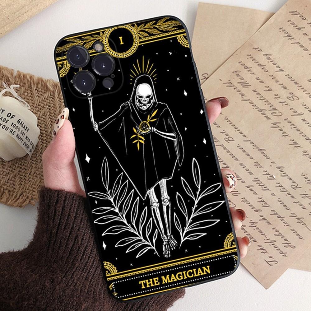 Death Tarot Phone Case Silicone Soft for iphone 15 14 13 12 11 Pro Mini XS MAX 8 7 6 Plus X XS XR Cover