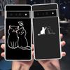 Чехол для телефона Google Pixel 9 8 7 6 5 4 4XL 7A 6A 5A 4A 3A Pro XL 5G Прозрачный Мягкий ТПУ Корпус Милый Рисунок Линейный Кот Сумки
