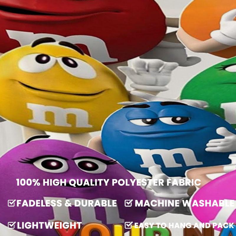M&M's Custom Name Wall Tapestry Aesthetic Wall Hanging Printed Fabric Blanket Decorative Tapestries for Bedroom Living Room Home Decor