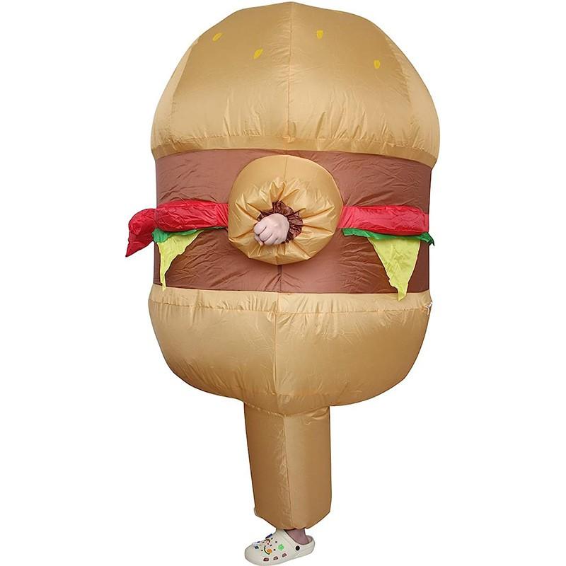 Adult Inflatable Hamburger Costume Halloween Party Cosplay Funny Fancy Dress