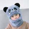 Fleece Kids Winter Hats Panda Warm Bonnet Scarf Fashion Children Beanie Caps  Outdoor