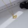 925 Sterling Silver Leaf Pendant Clavicle Chain Necklaces for Women Golden Simple Korean Jewelry Wholesale