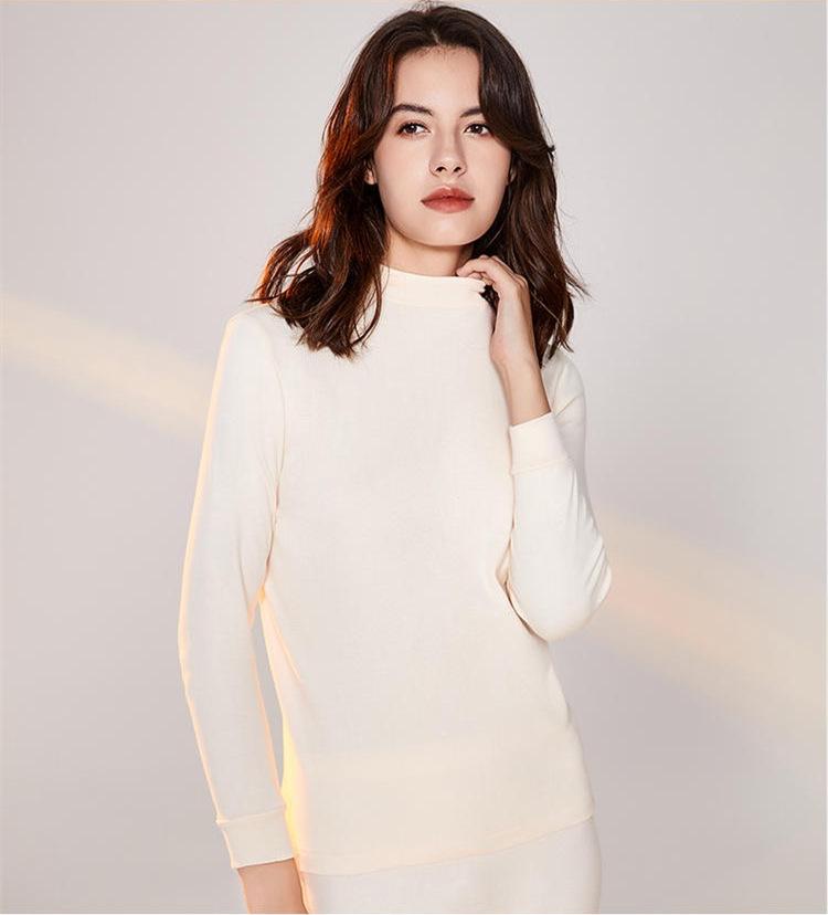 Женский хлопковый свитер Yiershuang с полуводолазкой, длинный рукав, термотоп