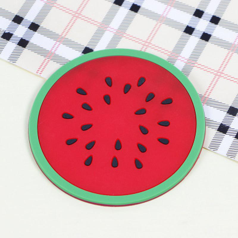 Colorful Jelly Color Coaster Silicone Fruit Shape Coaster Creative Non-slip Insulation Pad Tea Coaster Anti-scald