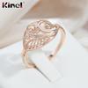 Kinel Hollow Flower Rose Gold Color Wedding Rings For Women