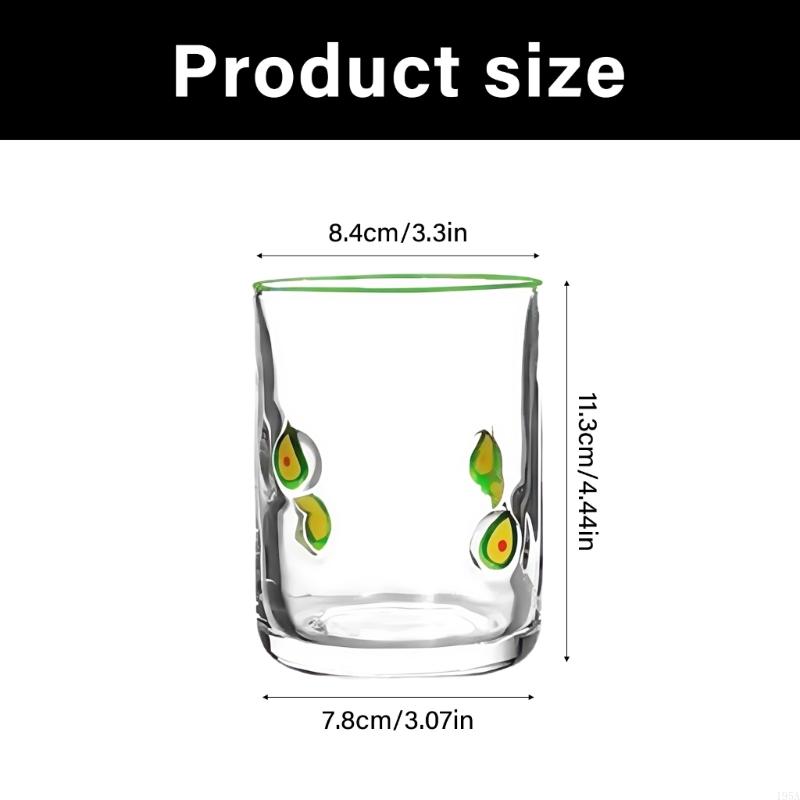 Set Of 2 Lemon Design Glass Cups Sturdy Materials 14oz Capacity Suitable For Parties homes Decors Beverage Serving