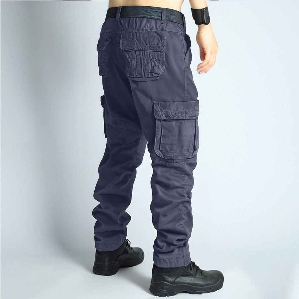 Men's Casual Pants, Straight Work Pants, Men's Multi-pocket Long Pants