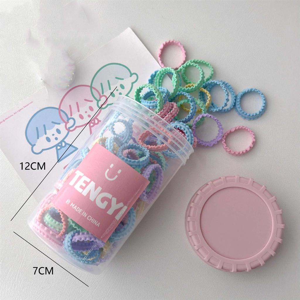 100 шт. эластичная детская веревка для волос ярких цветов, круг для волос, детские аксессуары для волос