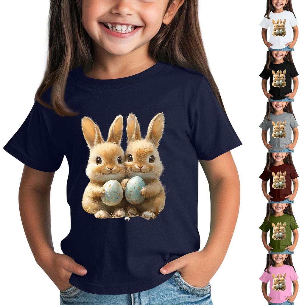 Детская футболка с коротким рукавом и принтом животных, повседневный топ