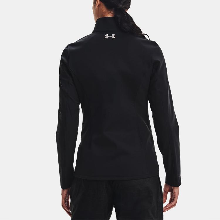Under Armour Однотонная женская тренировочная куртка с воротником-стойкой, черная 1321442-001