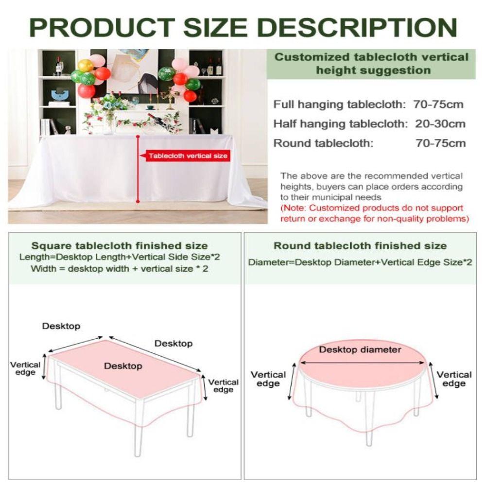 Soft Thick Solid Color Wedding Party Banquet Satin Table Decorations Table Cover Tablecloth