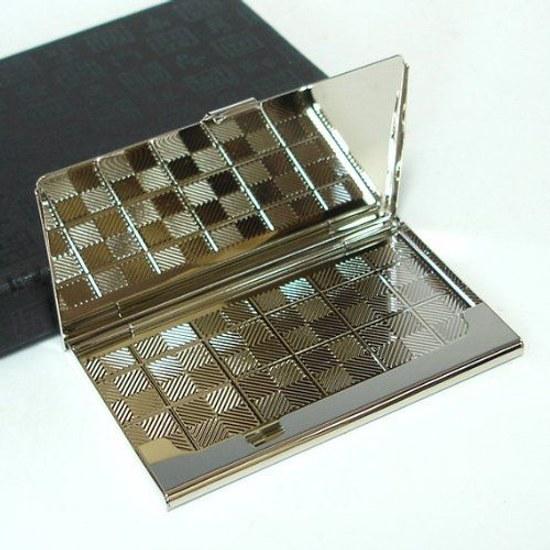 Lacquered inlay business card case RFID blocking function stainless steel slim holder ID (Multicolor - Tsukitsuru)