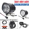 48V E-Bike Сигнал Свет Высокая Мощность Электрический Велосипед Скутер Светодиодная Фара Передняя Лампа Водонепроницаемый Наружный Велосипед Велосипедные Аксессуары
