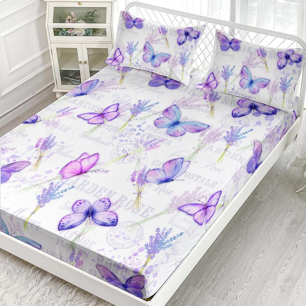 Красивый матрас с узором бабочек, трехпредметный комплект постельного белья с цифровой печатью, для взрослых и детей