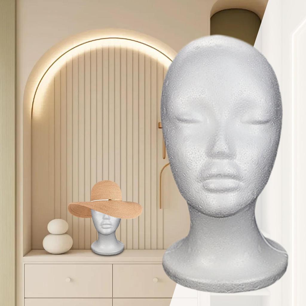 Portable Female Styrofoam Foam Mannequin Manikin Head Model Hat Glasses Wig Jewelry Salon Display Stand Rack Shooting Props