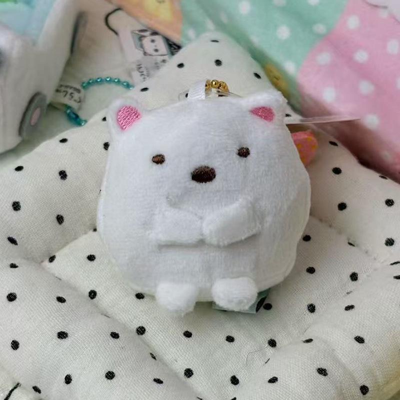 Cute Fried Shrimp Plush Toy Keychain Mini Cartoon Doll Backpack Pendant Bag Charm Decor