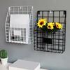 Simple Iron Grid Book Shelf Home Wall Decoration Wall Newspaper Magazine Storage Shelf Wall Shelves Wrought Iron