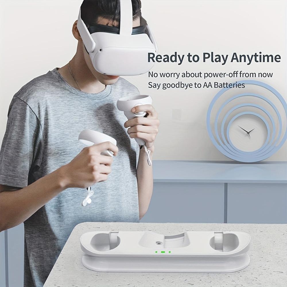 Совместимость с гарнитурой и контроллерами Oculus Quest 2 VR. Магнитная подставка для зарядной док-станции.