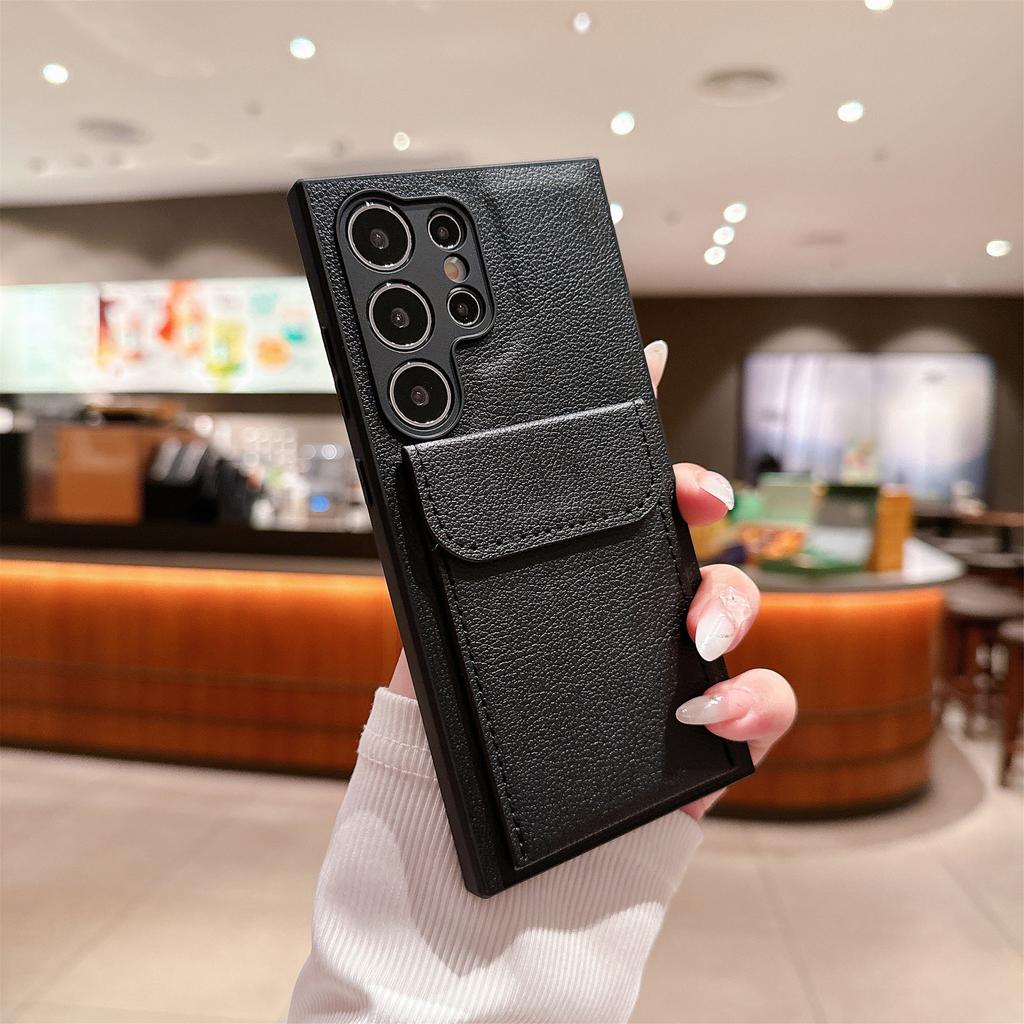 Lychee Leather Pattern Suitable for Samsung Galaxy S25ultra Leather Mobile Phone Case S24plus Card Bag Holder