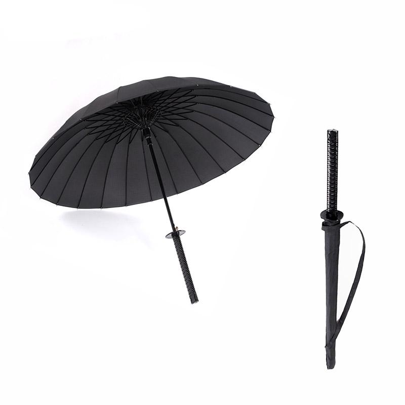 New Creative Long Handle Large Windproof Samurai Sword Umbrella Japanese Ninja-like Sun Rain Straight Umbrellas Automatic Open